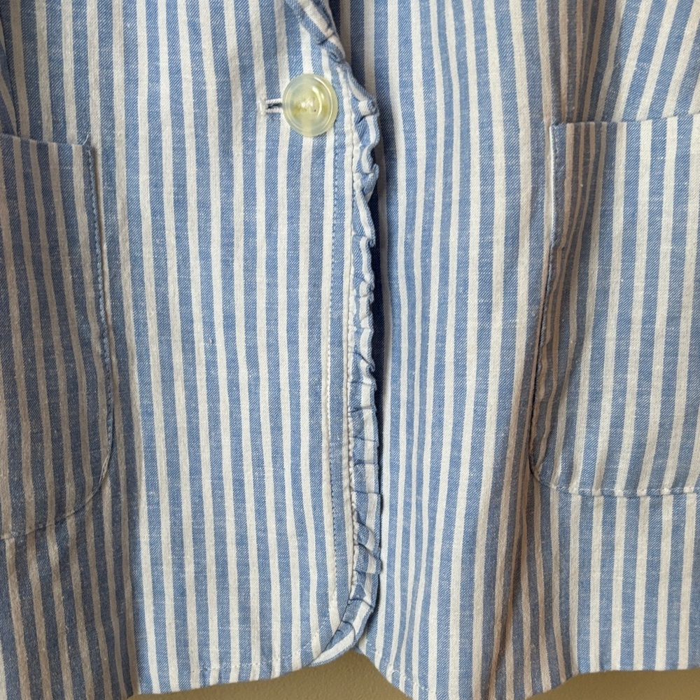 Crown & Ivy Women's Blue and White Striped Blazer NWT - Picture 4 of 13